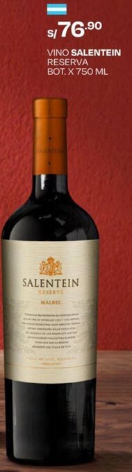 Wong VINO SALENTEIN RESERVA BOT. X 750 ML oferta