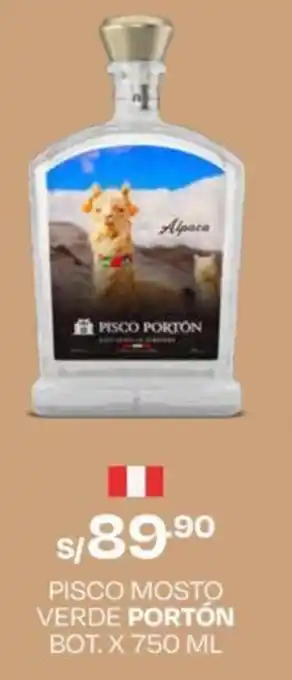 Wong PISCO MOSTO VERDE PORTÓN BOT. X 750 ML oferta