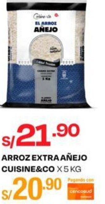 Wong ARROZ EXTRA AÑEJO CUISINE&CO X 5 KG oferta
