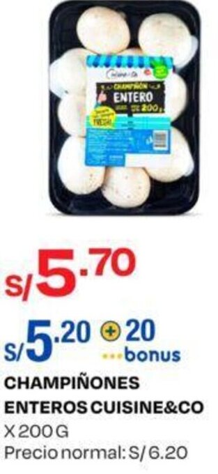 Wong CHAMPIÑONES ENTEROS CUISINE&CO x 200g oferta
