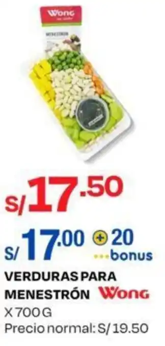 Wong VERDURAS PARA MENESTRÓN WONG X 700 G oferta