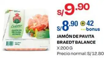 Wong JAMÓN DE PAVITA BRAEDT BALANCE X 200 G oferta