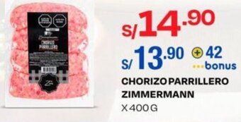Wong CHORIZO PARRILLERO ZIMMERMANN x 400g oferta