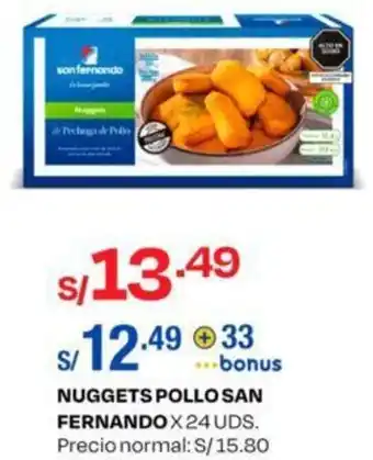 Wong NUGGETS POLLO SAN FERNANDO X 24 UDS. oferta