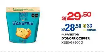 Wong PANETÓN D'ONOFRIO ZIPPER X 880G/900G oferta