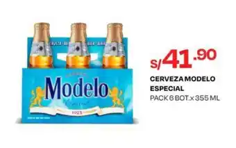 Wong CERVEZA MODELO ESPECIAL PACK 6 BOT. x 355 ML oferta