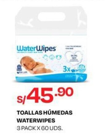 Wong TOALLAS HÚMEDAS WATERWIPES 3 PACK X 60 UDS. oferta