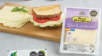 Queso en tajadas Tres Oscos tierno / sin lactosa / bajo en sal pq x 250/200 g