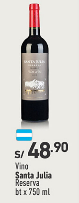 Vivanda Vino Santa Julia Reserva bt x 750 ml oferta