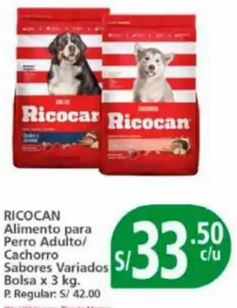 Mayorsa RICOCAN Alimento para Perro Adulto/ Sabores Variados S/ Bolsa x 3 kg. oferta
