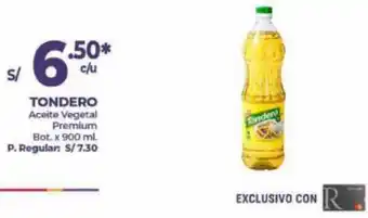 Mayorsa TONDERO Aceite Vegetal Premium Bot. x 900 ml. oferta