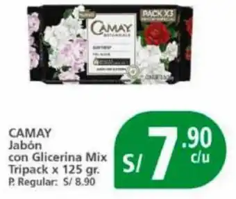 CAMAY Jabón con Glicerina Mix Tripack x 125 gr.