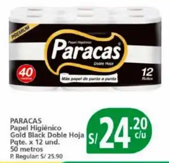 Mayorsa PARACAS Papel Higiénico Gold Black Doble Hoja Pqte. x 12 und. 50 metros oferta