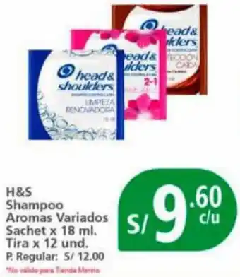 Mayorsa H&S Shampoo Sachet x 18 ml. Tira x 12 und. oferta