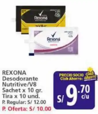 Mayorsa REXONA Desodorante nutritive/V8 Sachet x 10gr Tira x 10und oferta
