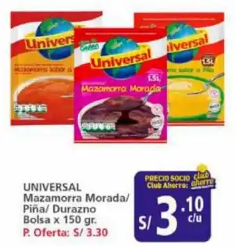 Mayorsa UNIVERSAL Mazamorra Morada/ Piña/ Durazno Bolsa x 150 gr. oferta