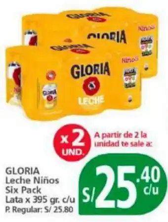 Mayorsa GLORIA Leche Niños Six Pack Lata x 395 gr. oferta