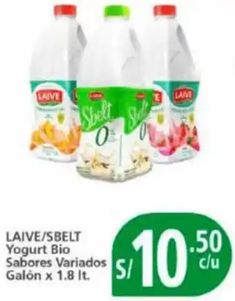 Mayorsa LAIVE/SBELT Yogurt Bio Sabores Variados Galón x 1.8 It. oferta