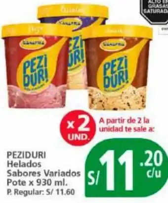 PEZIDURI Helados Sabores Variados Pote x 930ml
