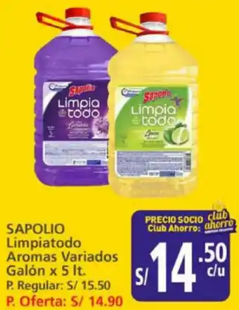 SAPOLIO Limpiatodo Aromas Variados Galón x 5 lt.