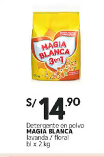 Plaza Vea Magia Blanca Detergente en polvo 2kg oferta