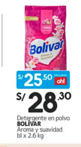 Plaza Vea Bolivar Detergente en Polvo 2.6kg oferta