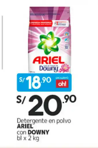 Plaza Vea Ariel con Downy Detergente en Polvo 2kg oferta