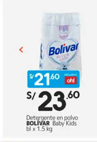 Plaza Vea Bolivar Baby Kids Detergente en Polvo 1.5kg oferta