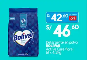 Plaza Vea Bolivar Active Care Floral Detergente en polvo 4.2kg oferta