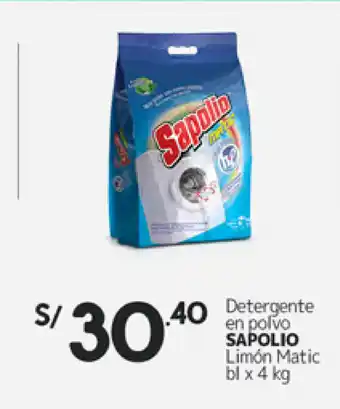 Plaza Vea Sapolio Limon Matic Detergente en polvo 4kg oferta