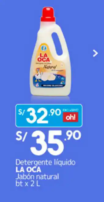 Plaza Vea La Oca Detergente Liquido 2L oferta