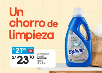 Plaza Vea Bolivar Matic Detergente Liquido 1.9L oferta
