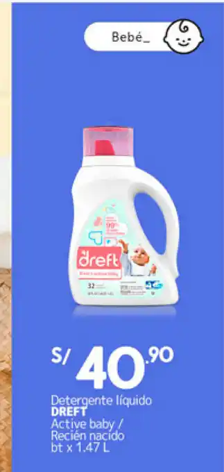 Plaza Vea Dreft Detergente Liquido 1.47L oferta