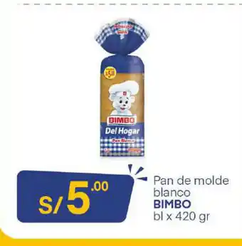 Plaza Vea Bimbo Pan de Molde Blanco 420gr oferta