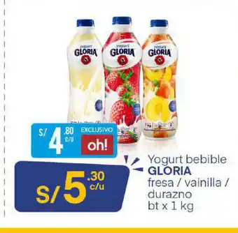 Plaza Vea Gloria Yoghurt Bebible 1kg oferta