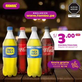 Tambo Inca Kola / Coca-Cola 1lt oferta