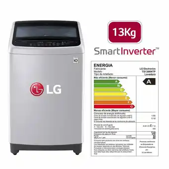 Tottus Lavadora carga superior 13kg gris smart motion-ts1366ntp oferta