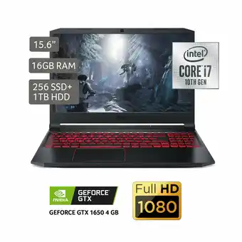 Tottus Nb nitro5 ci710ma 16g 256g+1t gtx1650 4g oferta