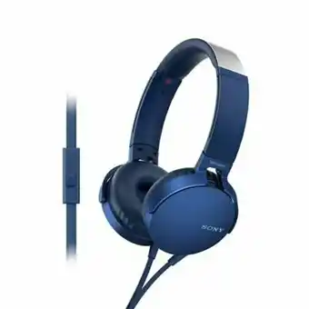 Tottus Audífonos over ear con micrófono mdr xb550ap azul oferta