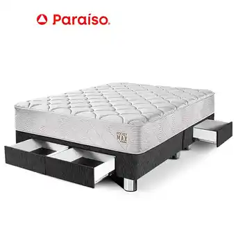 Tottus Cama pocket max king con cajones - charcoal oferta