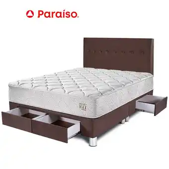 Tottus Dormitorio pocket max king con cajones - chocolate oferta