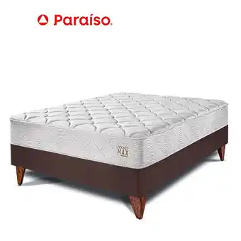 Tottus Cama europea pocket max 2 plazas- chocolate oferta