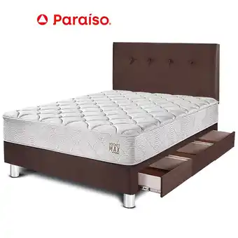Tottus Dormitorio pocket max 1.5 plazas con cajones - chocolate oferta