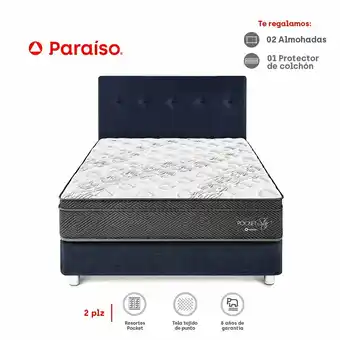 Tottus Dormitorio pocket star 2 plazas- azul oferta