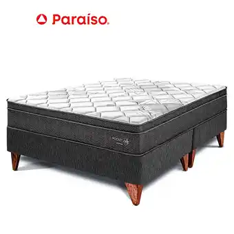 Tottus Cama europea pocket star king- charcoal oferta