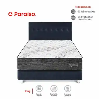Tottus Dormitorio pocket star king- azul oferta