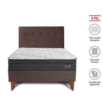 Tottus Dormitorio europeo pocket star 2 plazas- chocolate oferta