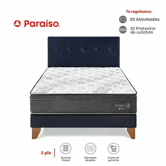 Tottus Dormitorio europeo pocket star 2 plazas- azul oferta
