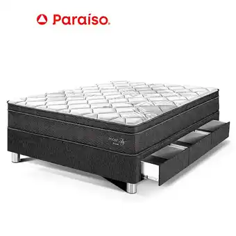 Tottus Cama pocket star 1.5 plazas con cajones - charcoal oferta