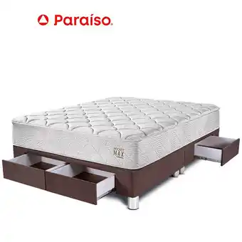 Tottus Cama pocket max king con cajones - chocolate oferta
